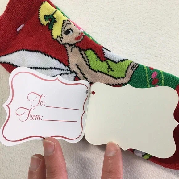 ✨🎄 2 Pairs of Disney Fairies Tinker Bell Christmas Anklet Socks, NWT 🎄✨ - Picture 7 of 11